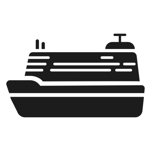 Black boat outline PNG Design