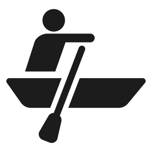 Silhouette eines Mannes auf einem Boot PNG-Design