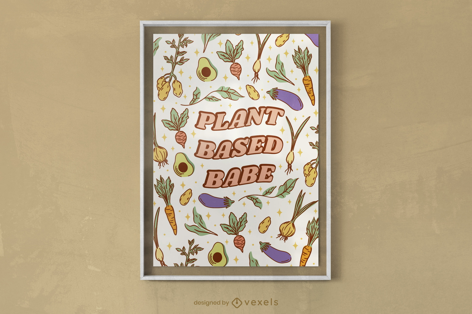 Design de pôster vegano à base de plantas