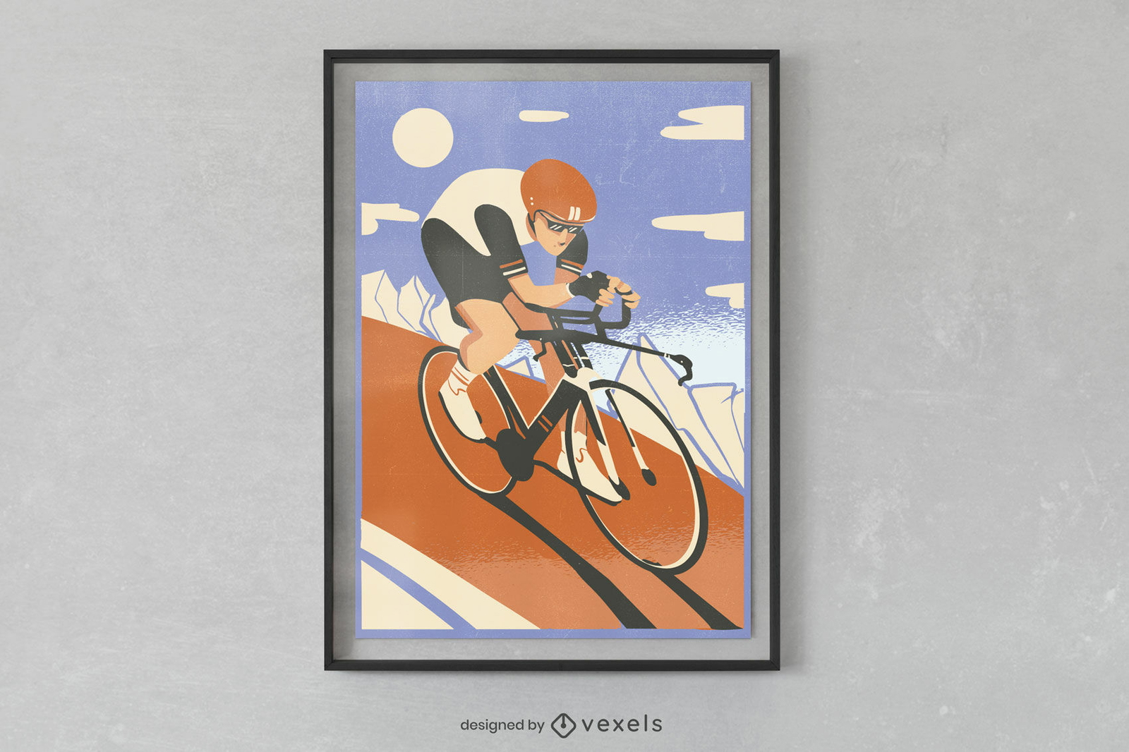 Diseño de cartel deportivo de carrera ciclista.