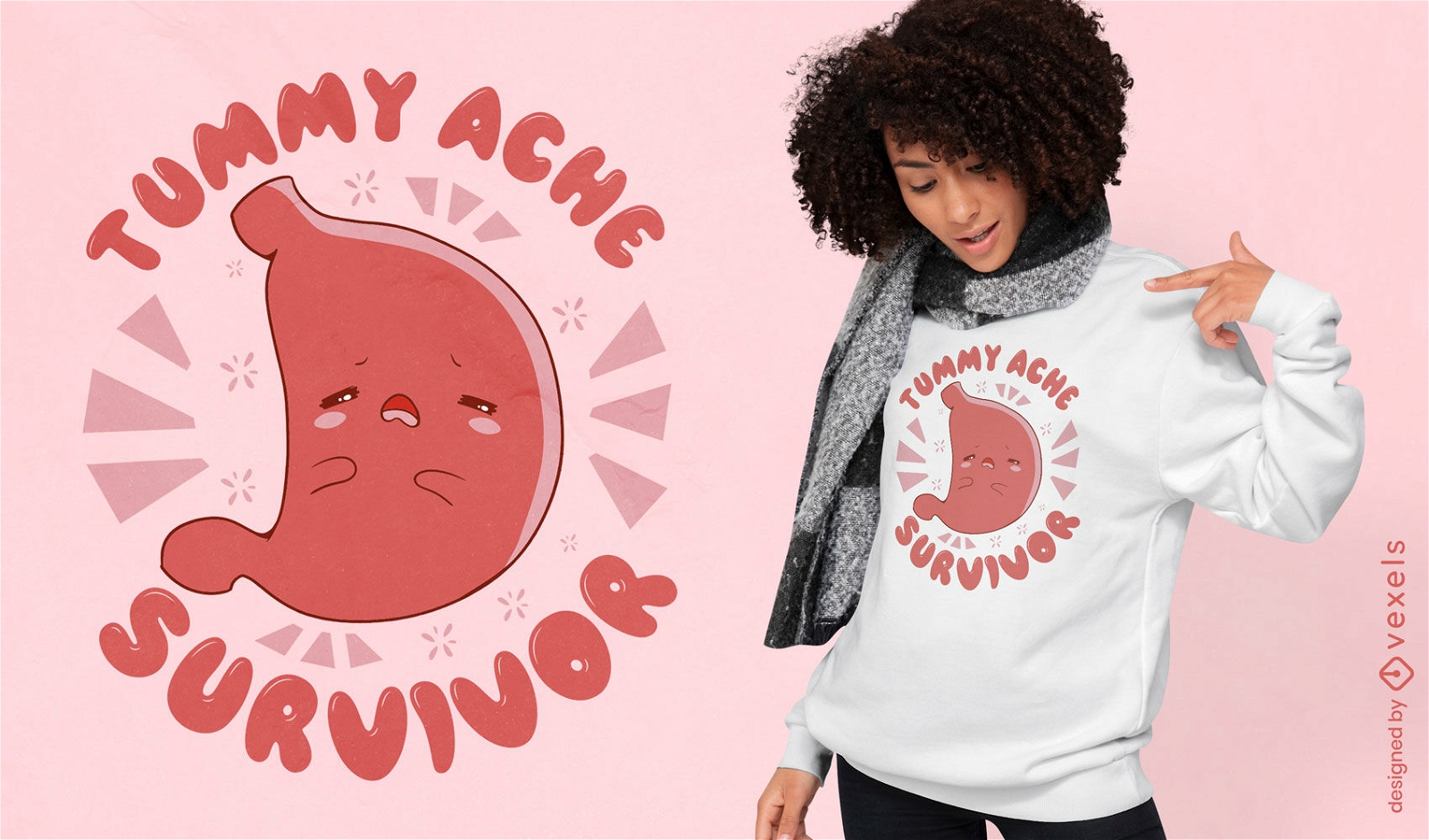 Tummy ache survivor stomach t-shirt design
