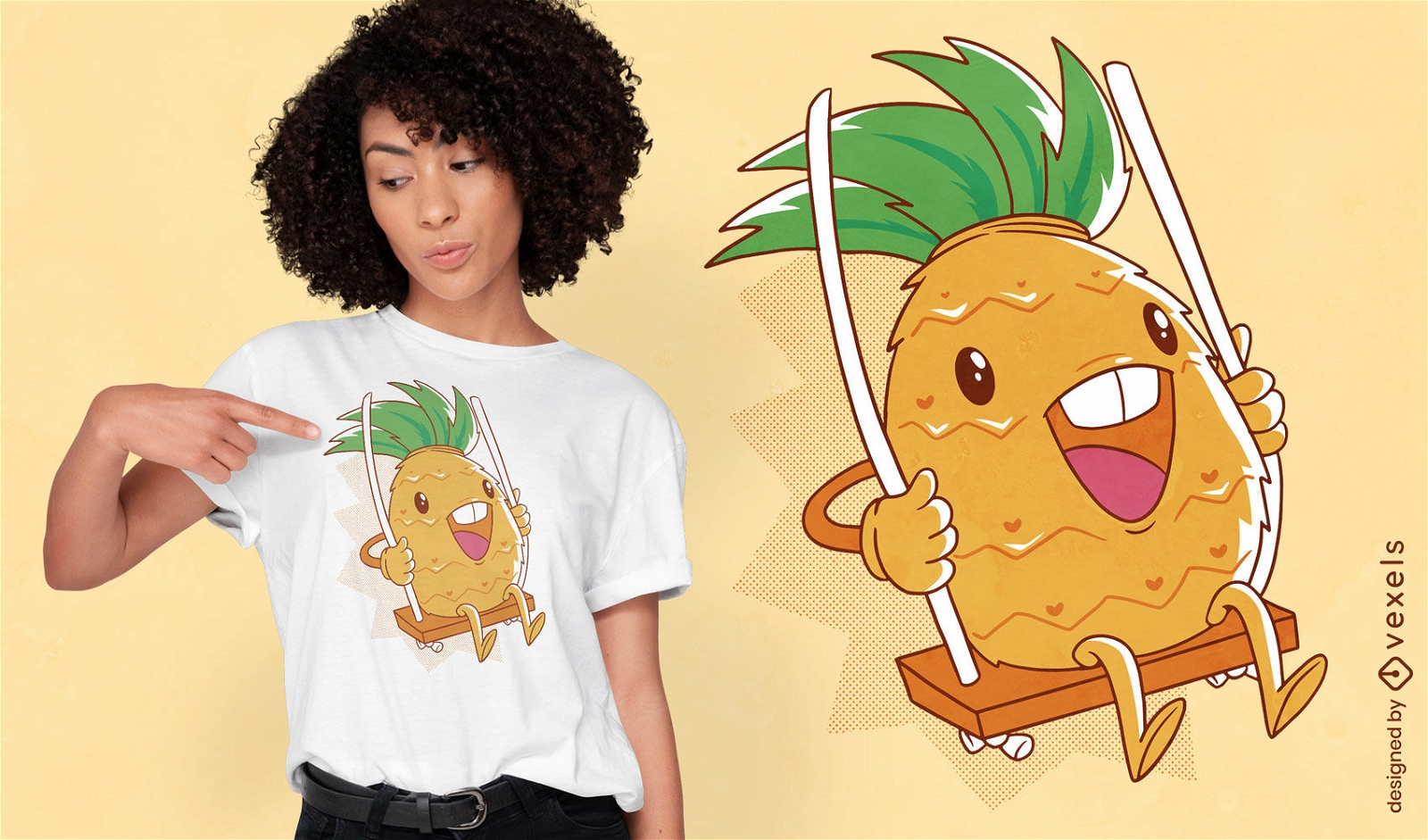 Pineapple on a swing t-shirt design