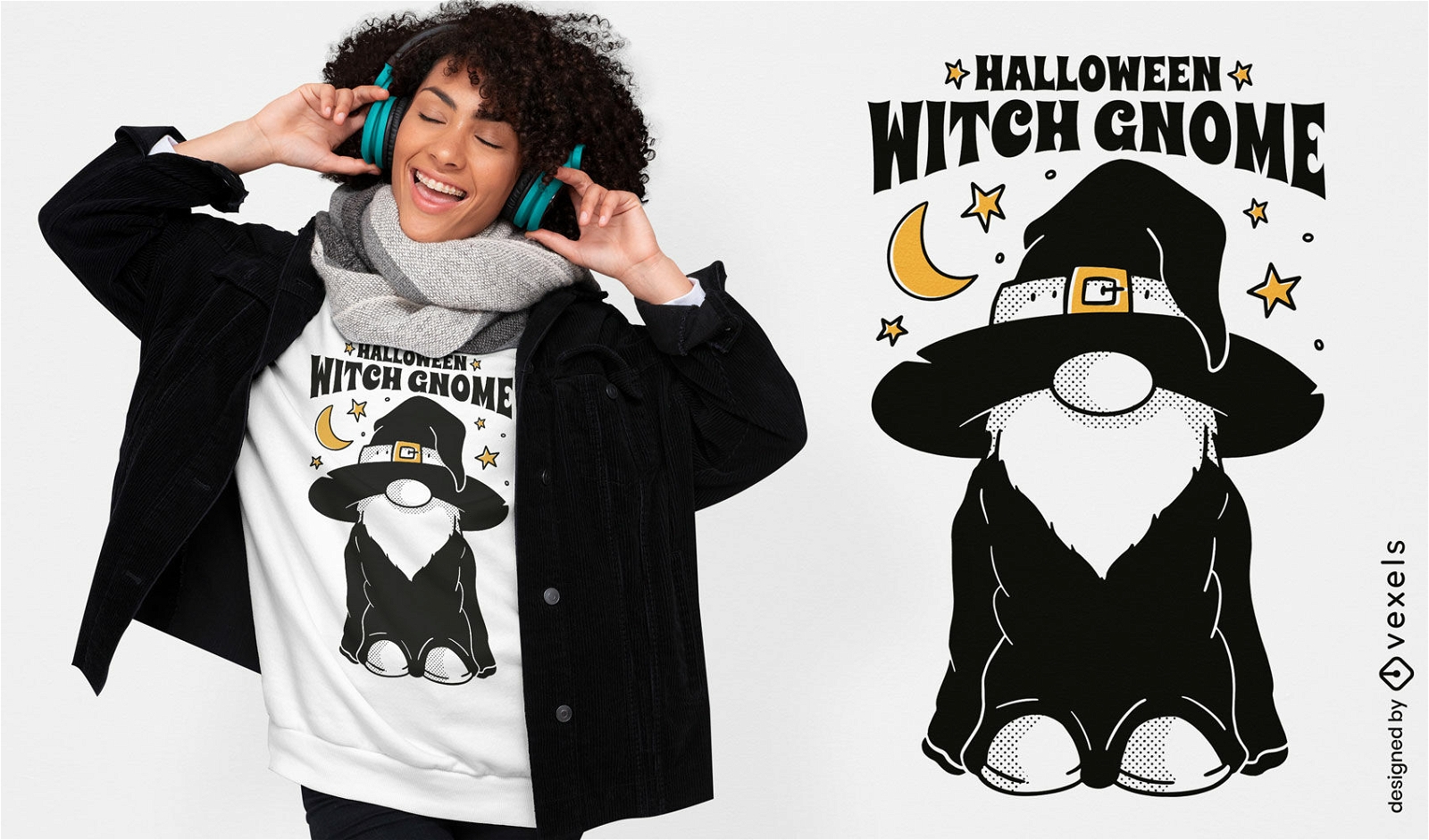 Witch gnome Halloween t-shirt design
