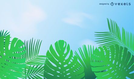 Ilustración de vector de fondo de hoja verde hermosa