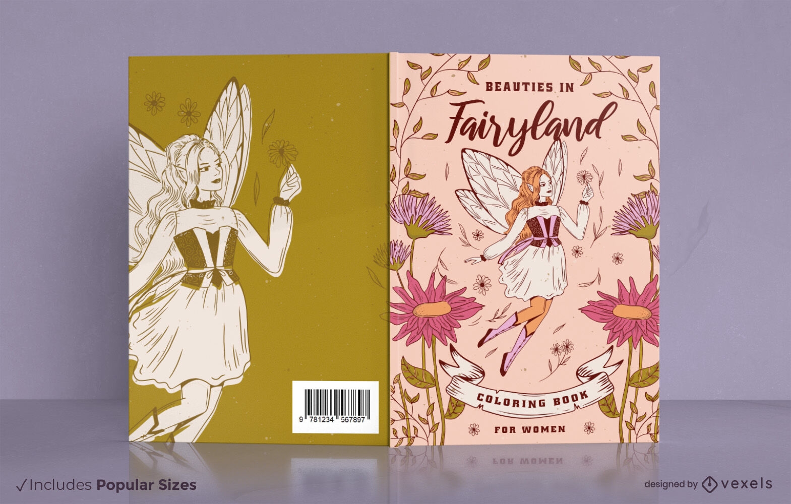 Fairy land bauty floral diseño de portada de libro KDP