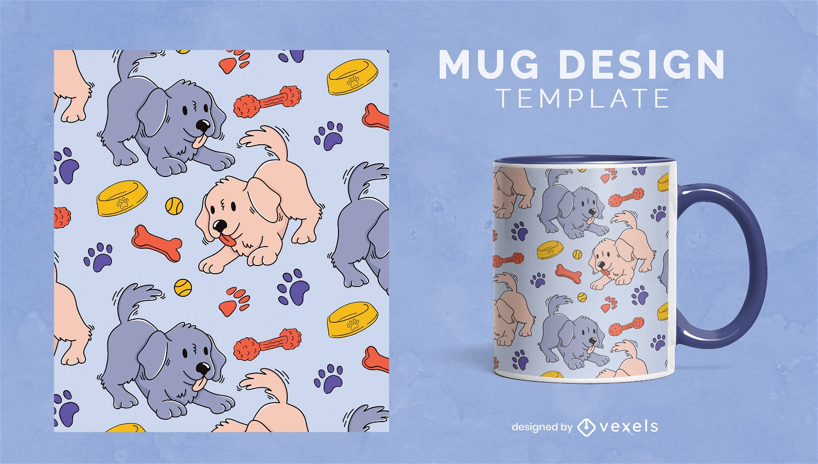 Dog playing mug design