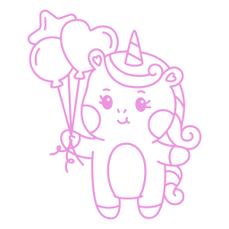 Balões kawaii de curso de unicórnio bebê Desenho PNG