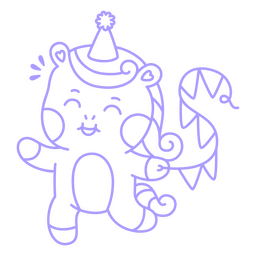 Baby-Einhorn-Strich kawaii Feier PNG-Design