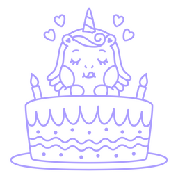 Bebe unicornio trazo kawaii delicioso Diseño PNG