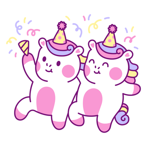 Baby unicorns kawaii party PNG Design