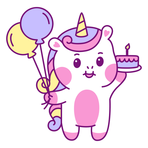 Baby unicorn kawaii cake PNG Design