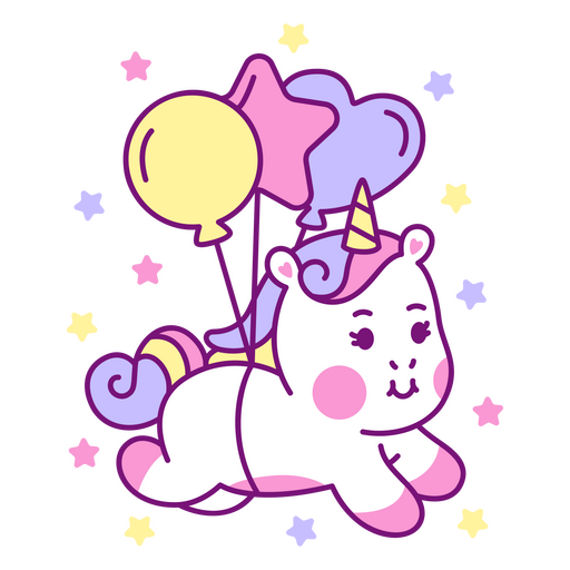 Globos kawaii bebé unicornio Diseño PNG