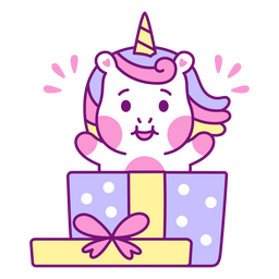 Regalo de cumpleaños kawaii unicornio bebé Diseño PNG