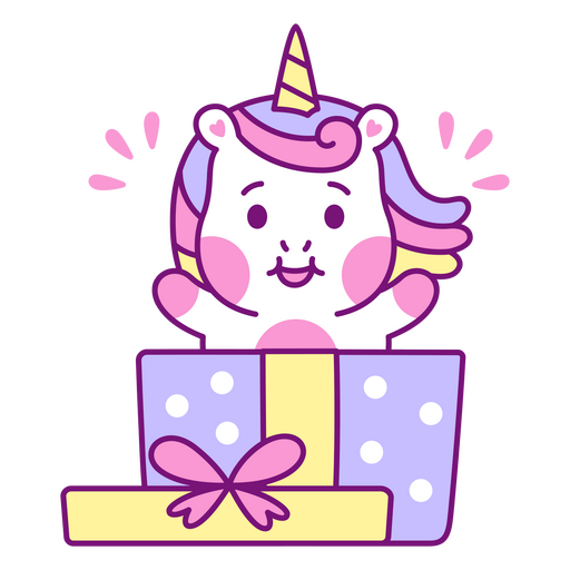 Bebê unicórnio kawaii presente de aniversário Desenho PNG