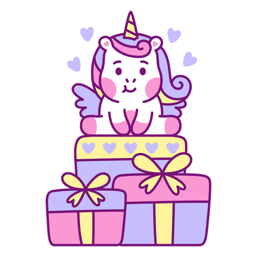 Bebé unicornio kawaii regalos de cumpleaños Diseño PNG