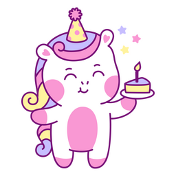 Baby unicorn kawaii piece of cake PNG Design Transparent PNG