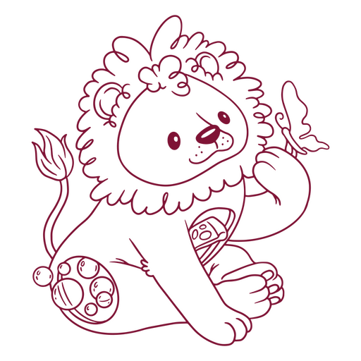 Anatomical cutout of a cute lion PNG Design