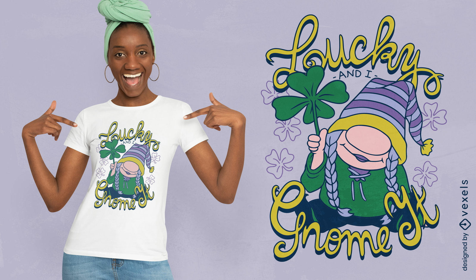 Design de camiseta do Gnomo da Sorte de São Patrício