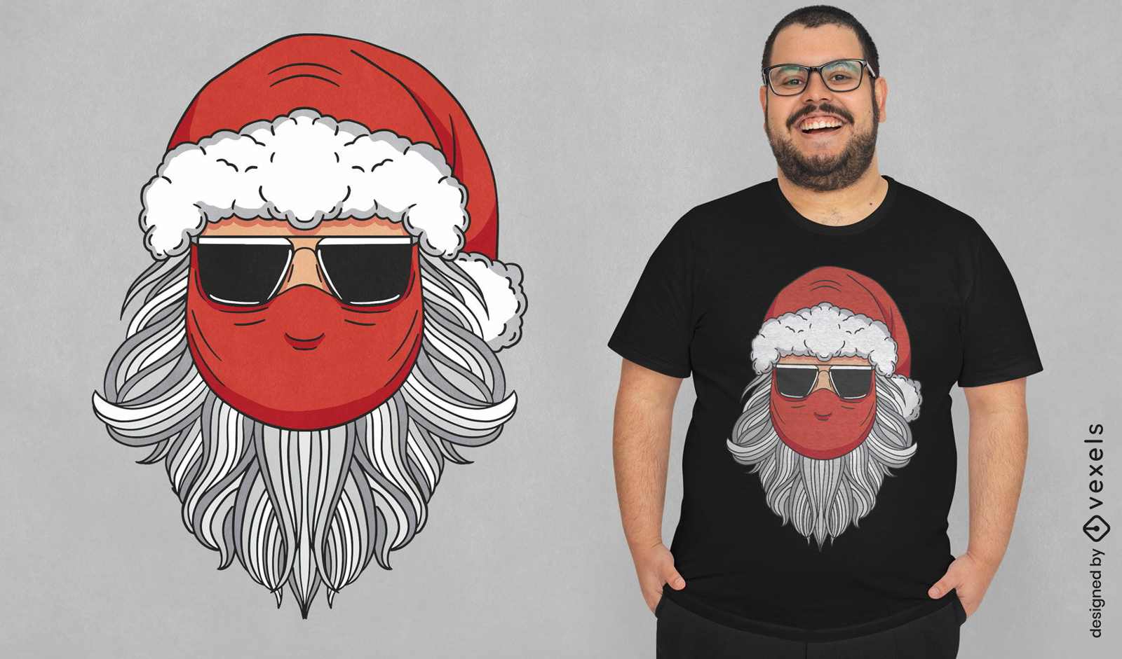 Papai noel com design de camiseta de m?scara