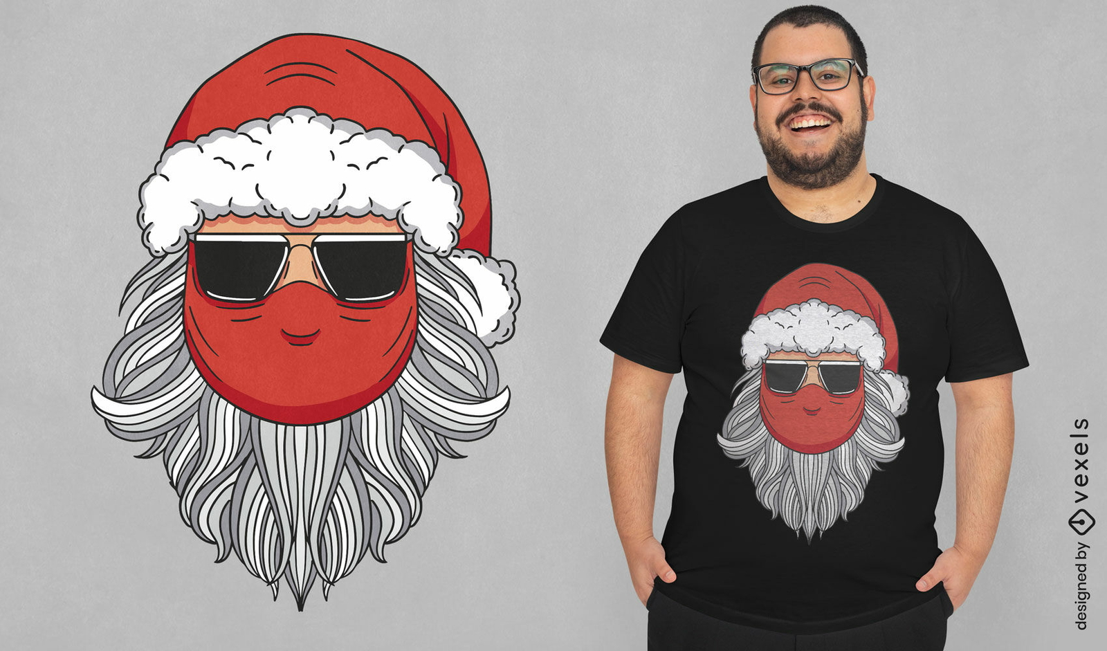 Papai noel com design de camiseta de máscara