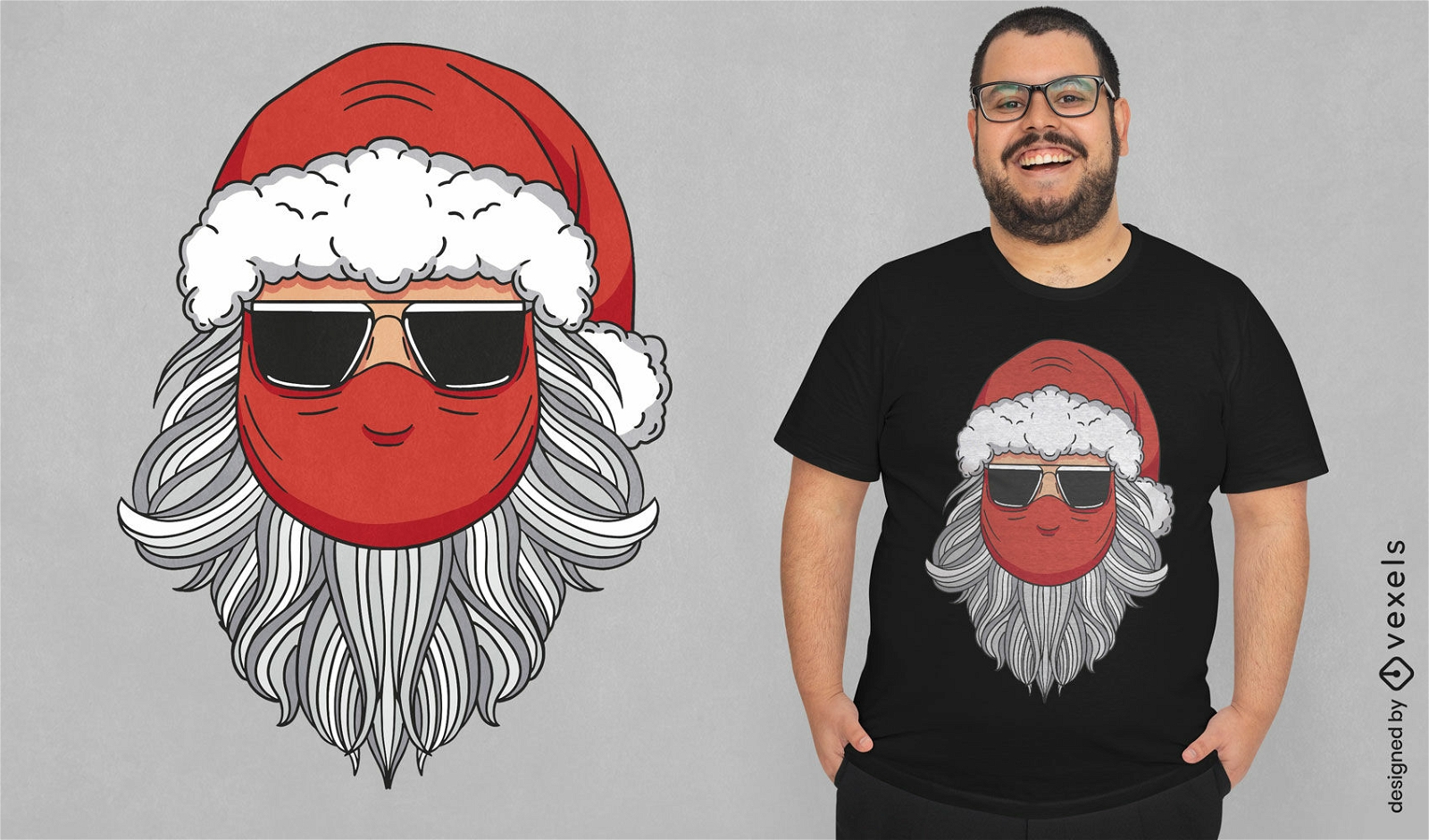 Weihnachtsmann mit Masken-T-Shirt-Design