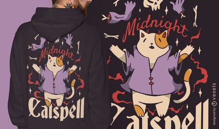 Satanisches Katzen-Tiermagie-Ritual-T-Shirt-Design