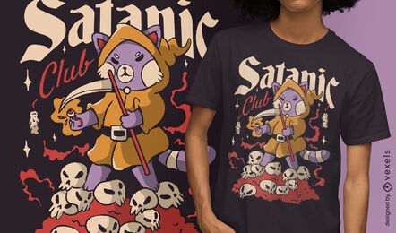 Satanic fox animal ritual t-shirt design