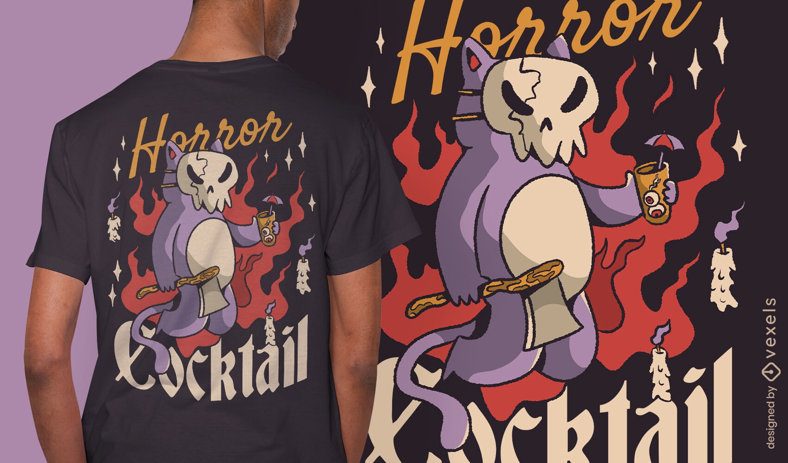 Diseño de camiseta de ritual animal de demonio espeluznante