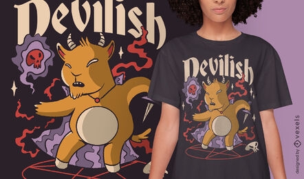 Satanic goat animal in hell t-shirt design