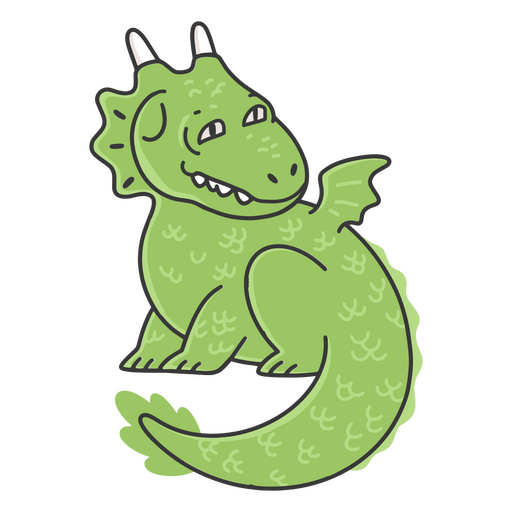 Desenho de triceratops verde Desenho PNG
