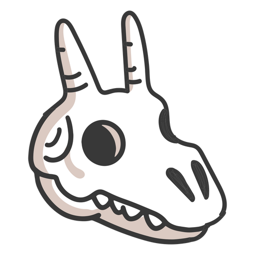 Dibujos animados de cráneo de Triceratops Diseño PNG