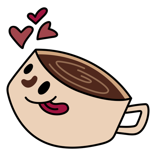 Amor de dibujos animados de taza de caf? Diseño PNG