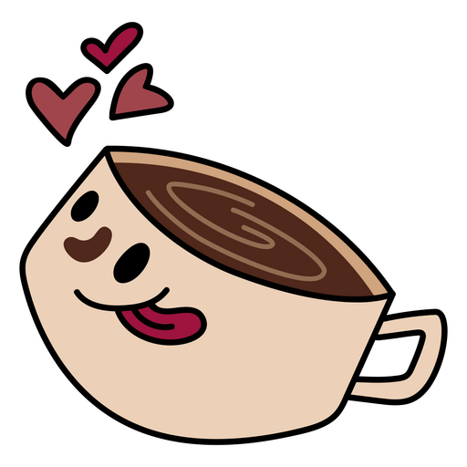 Amor de dibujos animados de taza de café Diseño PNG