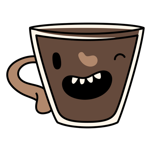 Kaffeetasse Cartoon lächelnd PNG-Design