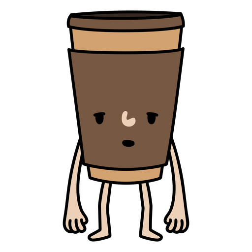 Desenho de xícara de café leva embora triste Desenho PNG