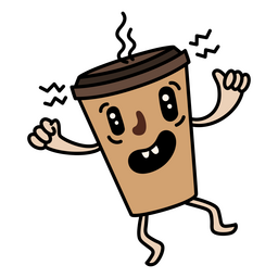 Desenho de xícara de café leve embora louco Desenho PNG