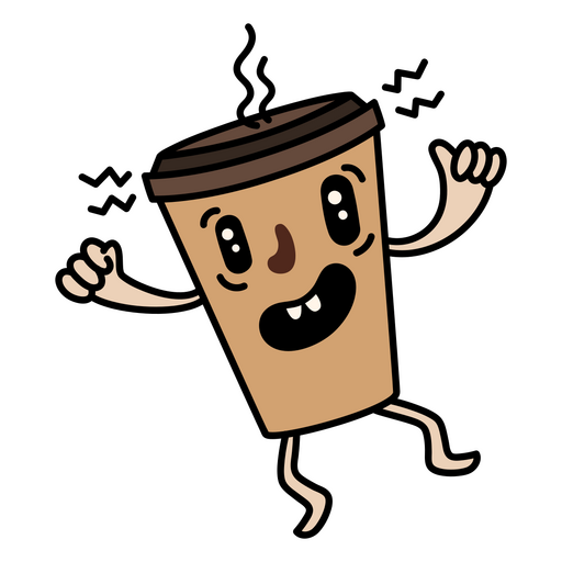 Desenho de xícara de café leve embora louco Desenho PNG