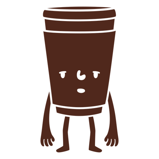 Xícara de café cortada desenho animado leve embora triste Desenho PNG