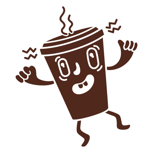 Kaffeetasse ausgeschnitten Cartoon zum Mitnehmen verrückt PNG-Design