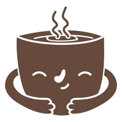 Taza de caf? recortada de dibujos animados acogedor Diseño PNG