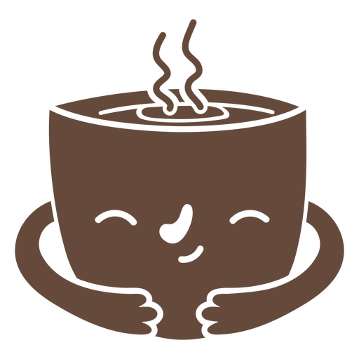 Xícara de café cortada em desenho animado aconchegante Desenho PNG