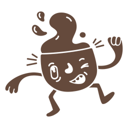 Kaffeetasse ausgeschnitten Cartoon verrückt PNG-Design