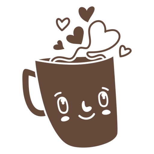 Xícara de café cortada linda Desenho PNG