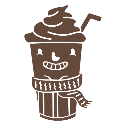 Desenhos animados cortados de inverno de café gelado Desenho PNG