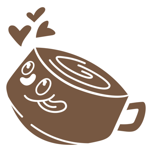 Silhueta cortada da xícara de café dos desenhos animados Desenho PNG