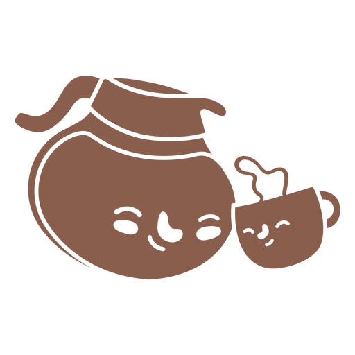 Xícara de café sorridente e cafeteira Desenho PNG