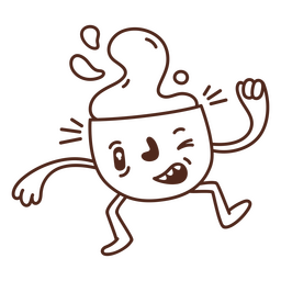 Copo de café cheio de golpe louco Desenho PNG