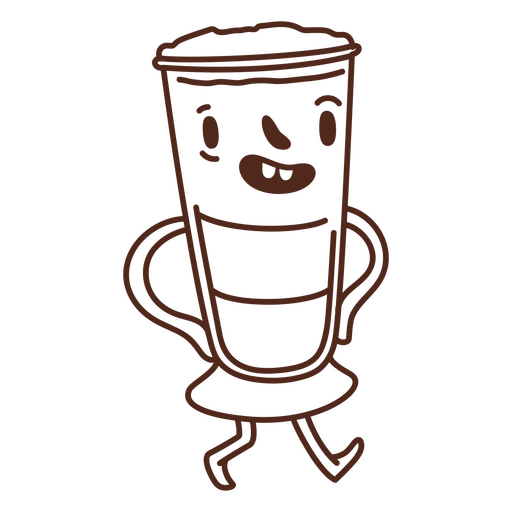 Desenho de derrame cheio de café gelado Desenho PNG