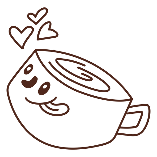 Copo de café cheio de amor Desenho PNG