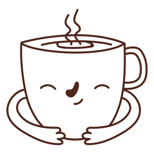 Bonito desenho de caneca de café Desenho PNG